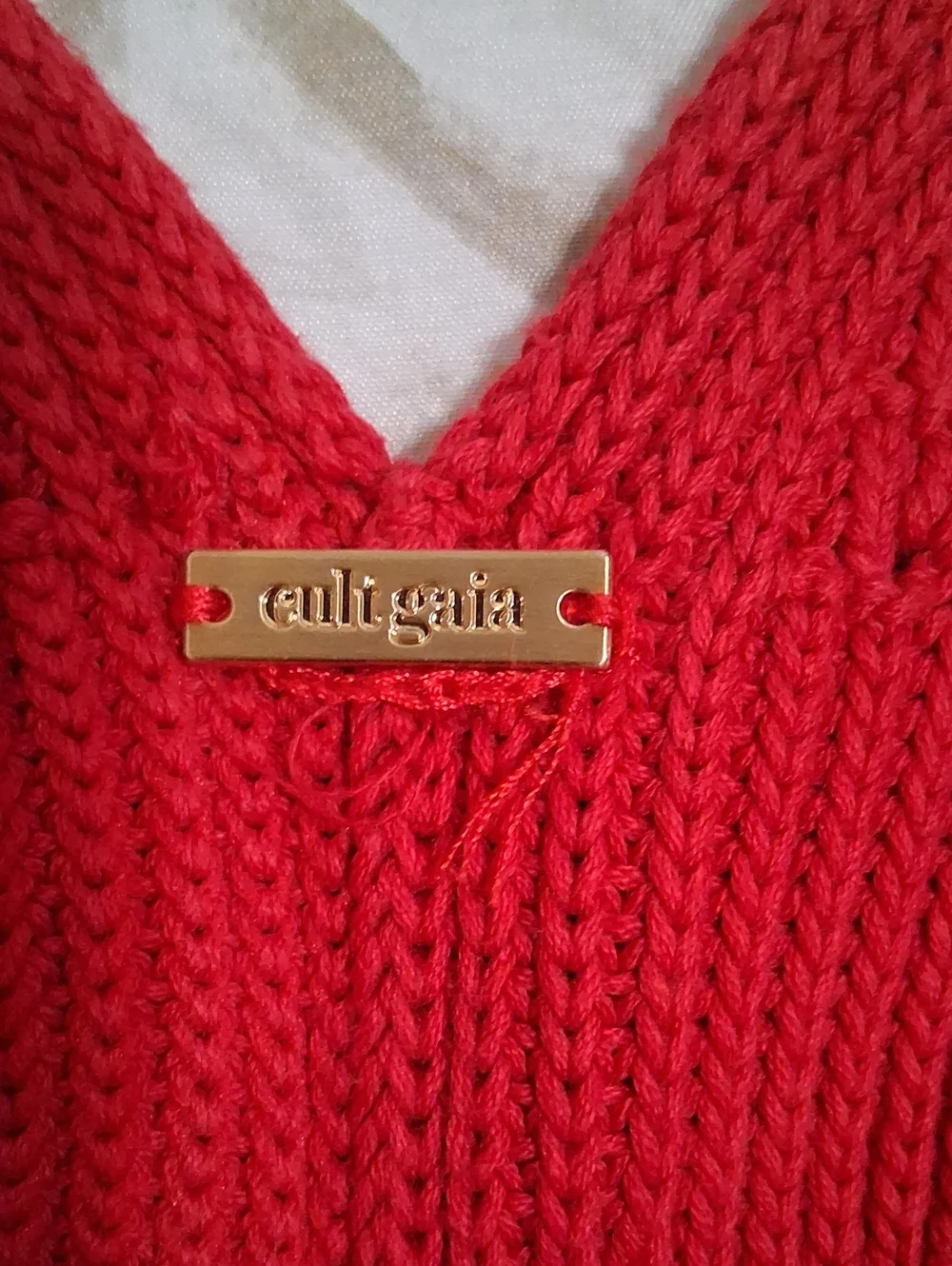 Cult Gaia RTR Marlow Red Knit Cutout Spaghetti Strap Mini Dress Size XL - Picture 8 of 15